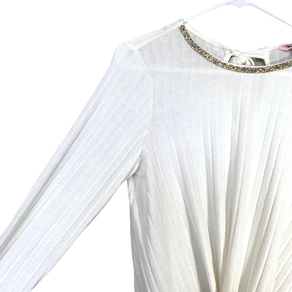 Juicy Couture Y2K White Bling Neck Front Knot Pull On Lightweight Sweater Medium - Picture 9 of 15